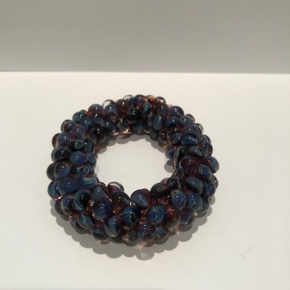 Blue Glass Beaded Bangle